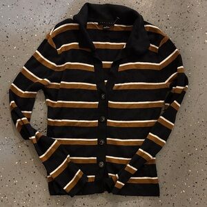 Striped Black and Brown Women's Sweater by Sanctuary